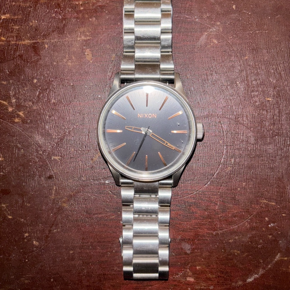 Nixon Silver and Black Men's Watch